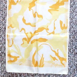 pop modern scarf 1970s long narrow yellow white Italy